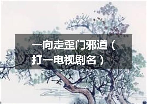 一向走歪门邪道（打一电视剧名）