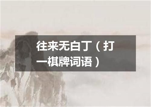 往来无白丁（打一棋牌词语）