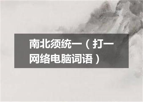 南北须统一（打一网络电脑词语）