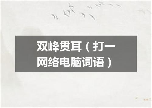 双峰贯耳（打一网络电脑词语）