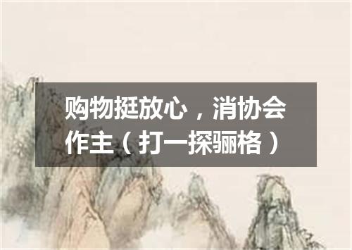 购物挺放心，消协会作主（打一探骊格）
