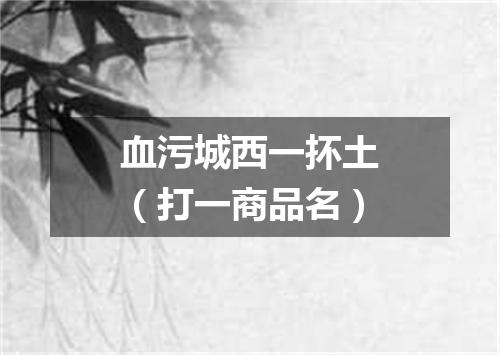 血污城西一抔土（打一商品名）
