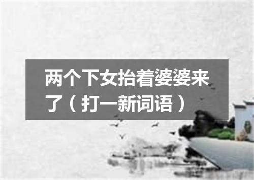两个下女抬着婆婆来了（打一新词语）