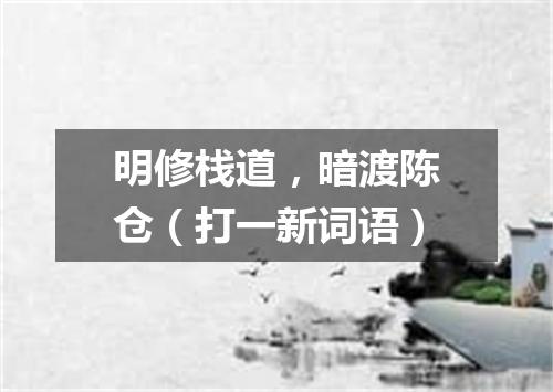 明修栈道，暗渡陈仓（打一新词语）