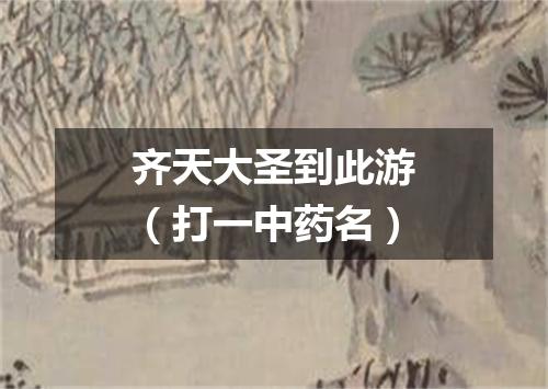 齐天大圣到此游（打一中药名）