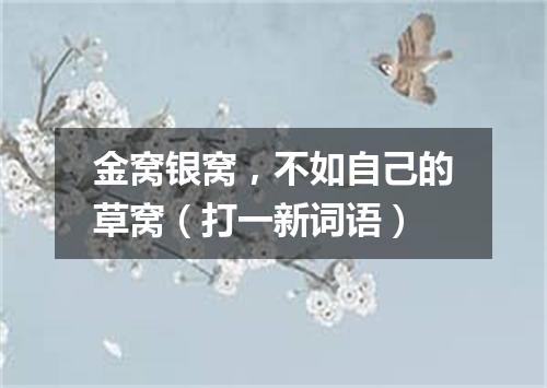 金窝银窝，不如自己的草窝（打一新词语）