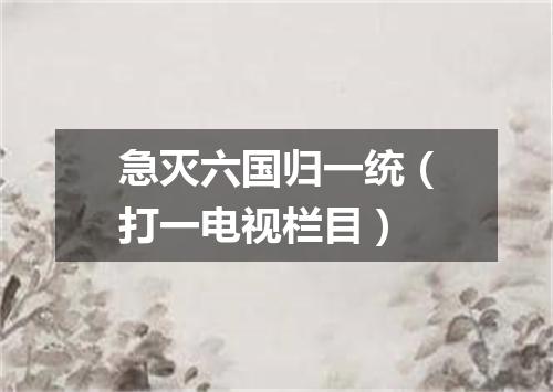 急灭六国归一统（打一电视栏目）