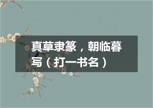 真草隶篆，朝临暮写（打一书名）