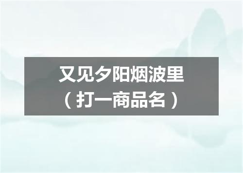 又见夕阳烟波里（打一商品名）