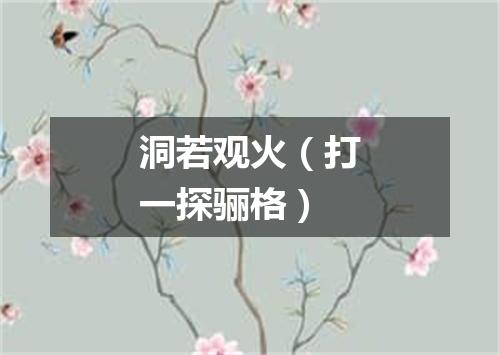 洞若观火（打一探骊格）
