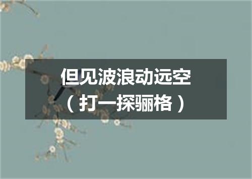 但见波浪动远空（打一探骊格）