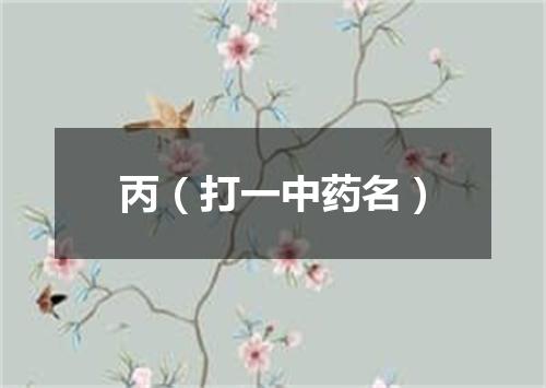 丙（打一中药名）