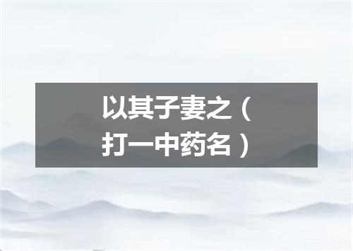 以其子妻之（打一中药名）