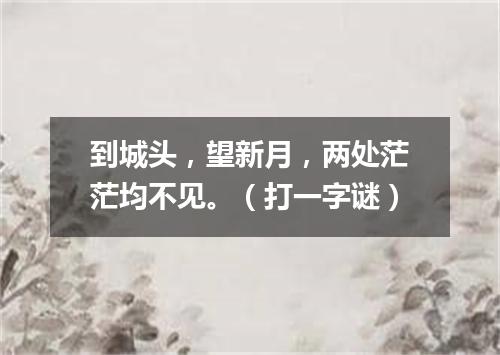 到城头，望新月，两处茫茫均不见。（打一字谜）
