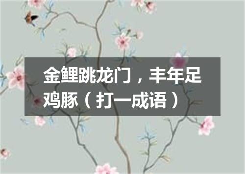 金鲤跳龙门，丰年足鸡豚（打一成语）
