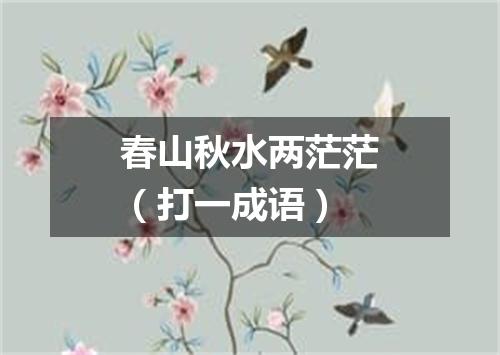春山秋水两茫茫（打一成语）