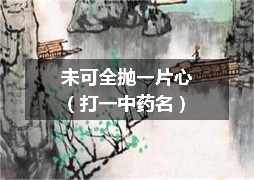 未可全抛一片心（打一中药名）