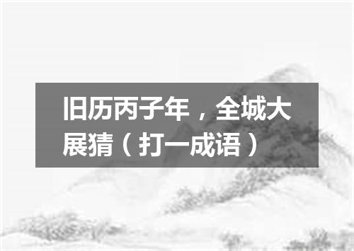 旧历丙子年，全城大展猜（打一成语）