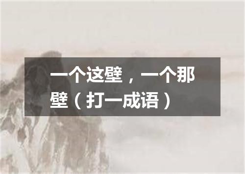 一个这壁，一个那壁（打一成语）