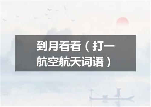 到月看看（打一航空航天词语）