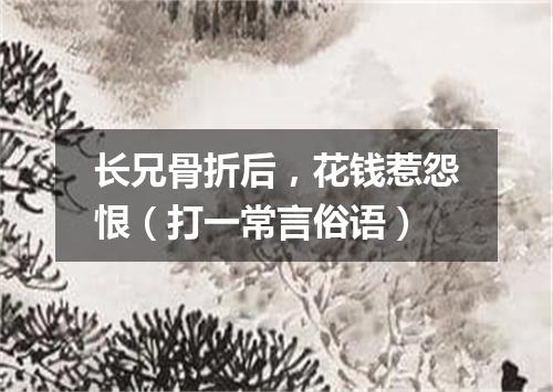 长兄骨折后，花钱惹怨恨（打一常言俗语）