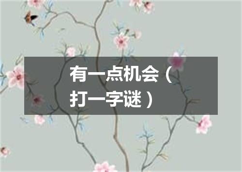 有一点机会（打一字谜）