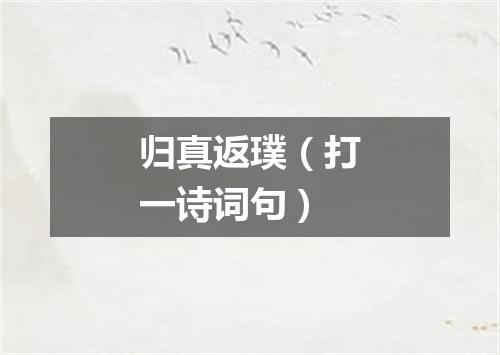 归真返璞（打一诗词句）