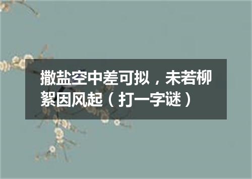 撒盐空中差可拟，未若柳絮因风起（打一字谜）