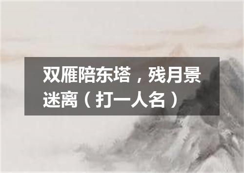 双雁陪东塔，残月景迷离（打一人名）