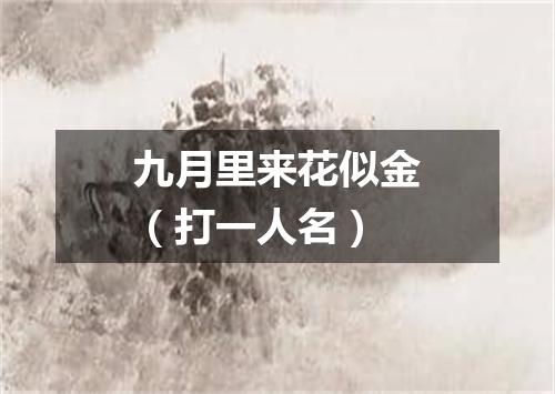 九月里来花似金（打一人名）