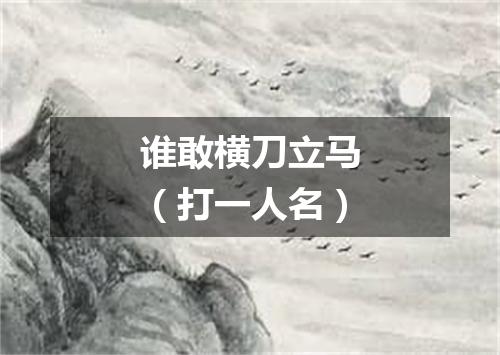 谁敢横刀立马（打一人名）