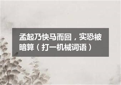 孟起乃快马而回，实恐被暗算（打一机械词语）