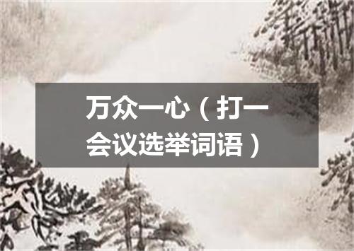 万众一心（打一会议选举词语）