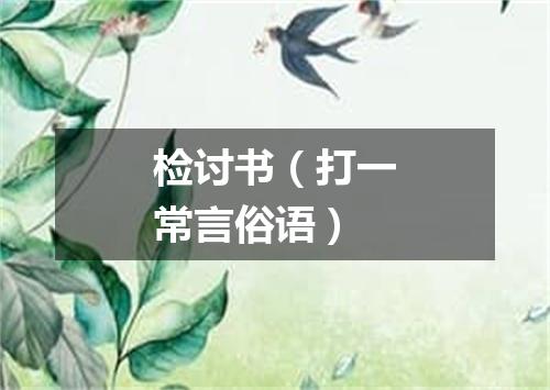 检讨书（打一常言俗语）