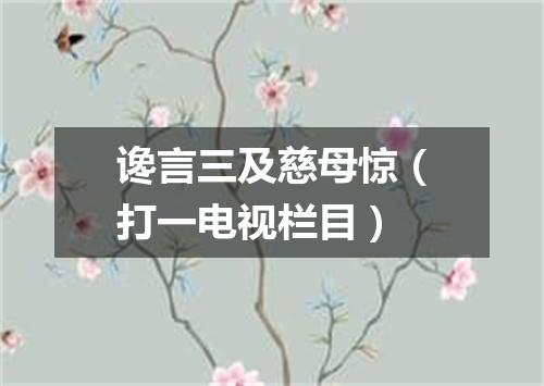 谗言三及慈母惊（打一电视栏目）