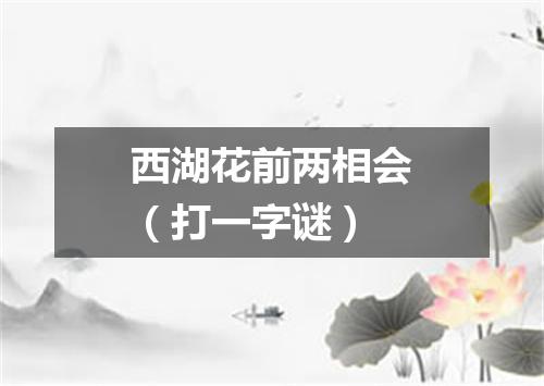 西湖花前两相会（打一字谜）