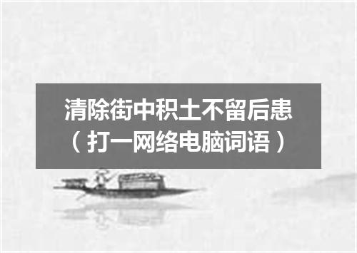 清除街中积土不留后患（打一网络电脑词语）