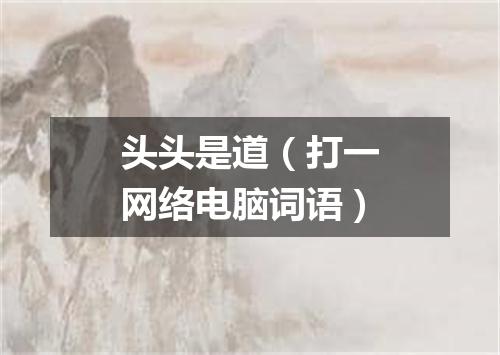 头头是道（打一网络电脑词语）