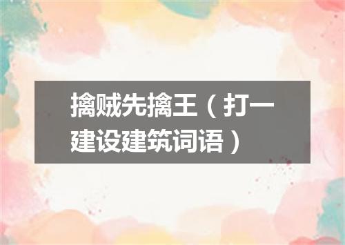 擒贼先擒王（打一建设建筑词语）