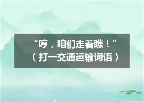 “哼，咱们走着瞧！”（打一交通运输词语）