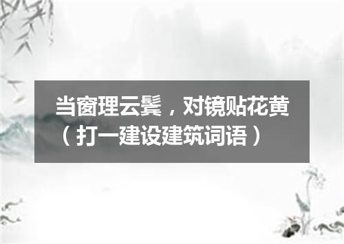 当窗理云鬓，对镜贴花黄（打一建设建筑词语）