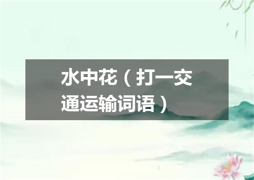 水中花（打一交通运输词语）