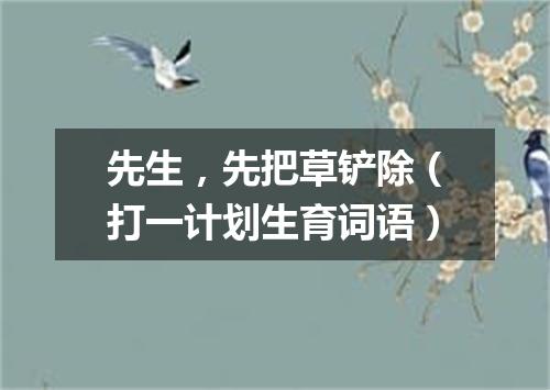 先生，先把草铲除（打一计划生育词语）