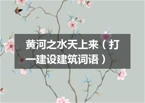 黄河之水天上来（打一建设建筑词语）