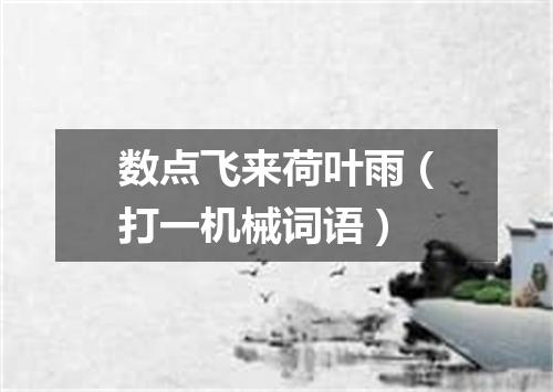 数点飞来荷叶雨（打一机械词语）