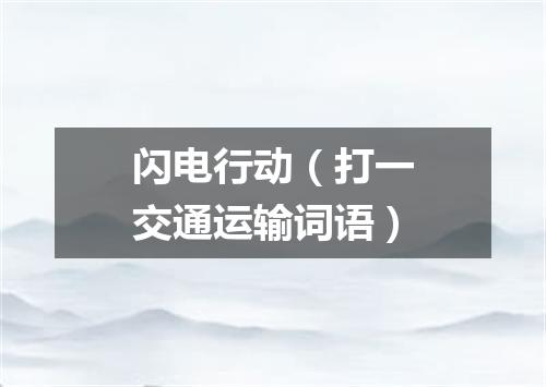 闪电行动（打一交通运输词语）