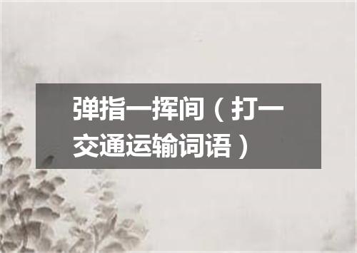 弹指一挥间（打一交通运输词语）