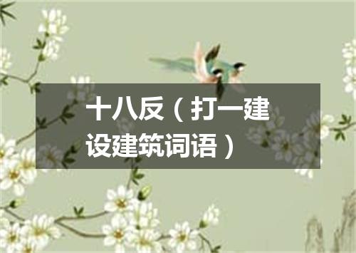 十八反（打一建设建筑词语）