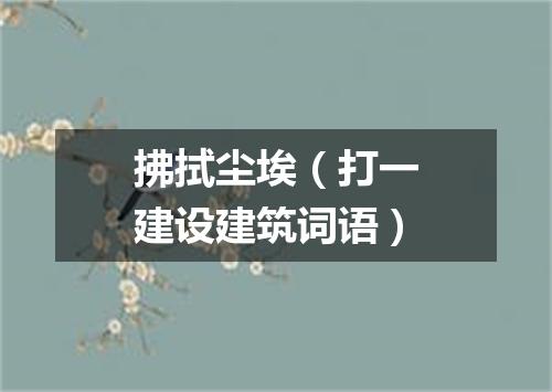 拂拭尘埃（打一建设建筑词语）