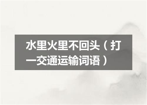 水里火里不回头（打一交通运输词语）